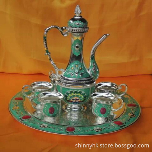 Metal Craft Handmade Tea Set